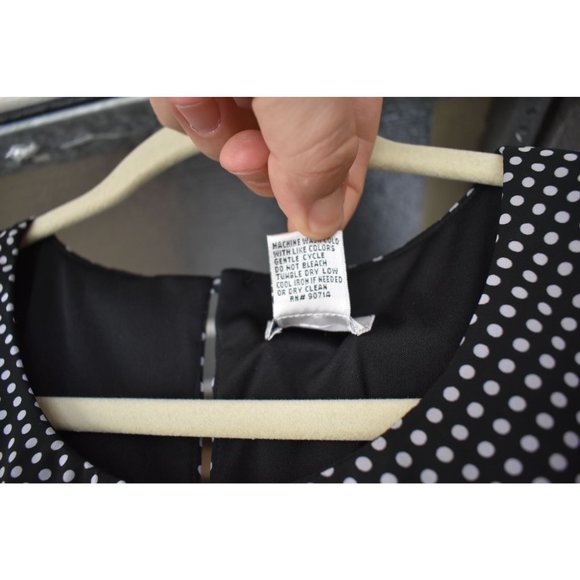 JBS Black White Polka Dot Retro Dress 14 - Picture 5 of 6